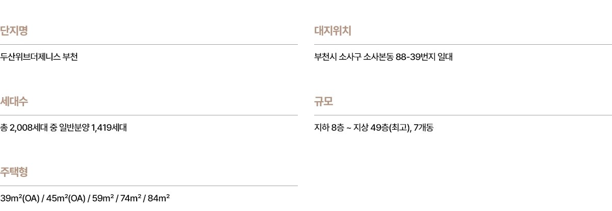 두산위브더제니스 부천 사업개요 미리보기