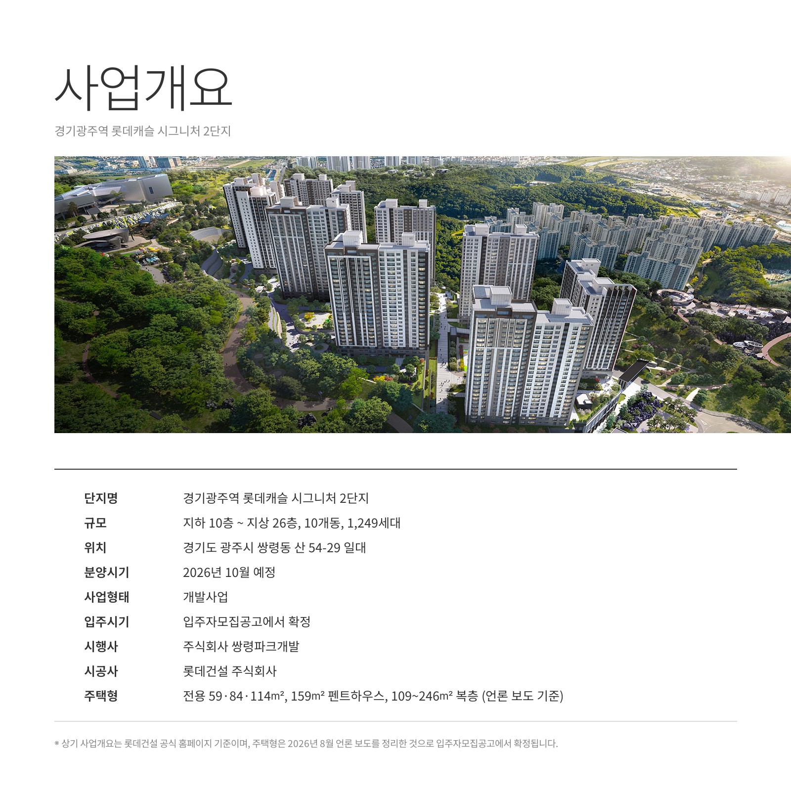 경기광주역 롯데캐슬 사업개요 미리보기