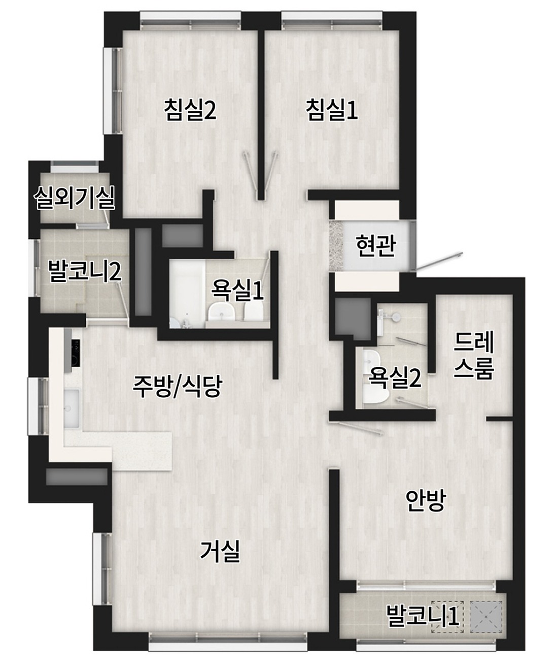 광명 시티프라디움 59b 평면도