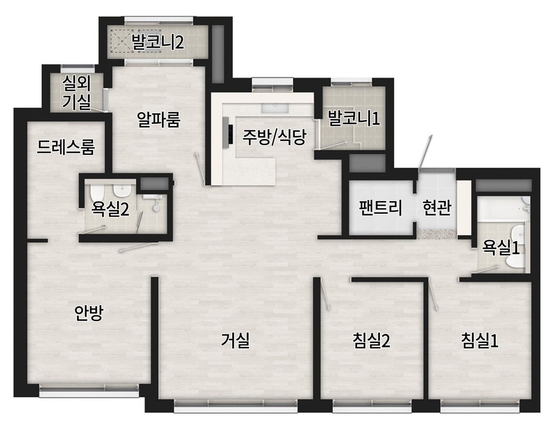 광명 시티프라디움 84a 평면도