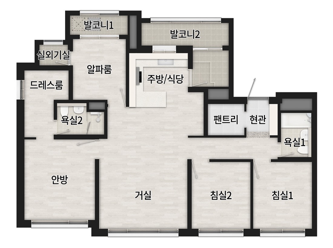 광명 시티프라디움 84b 평면도