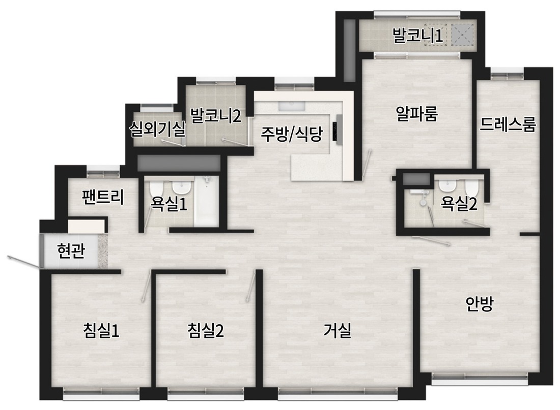 광명 시티프라디움 84c 평면도