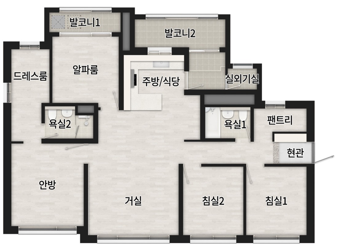 광명 시티프라디움 84d 평면도