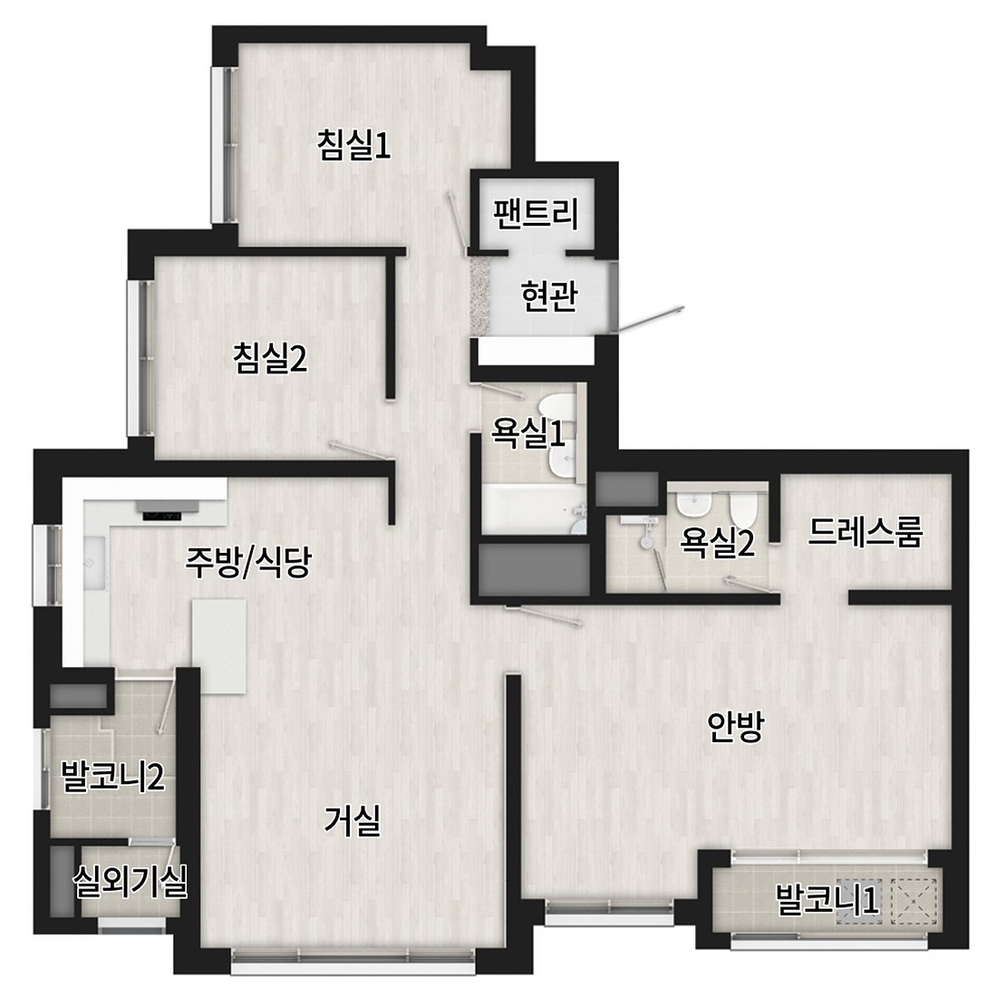 광명 시티프라디움 84e 평면도