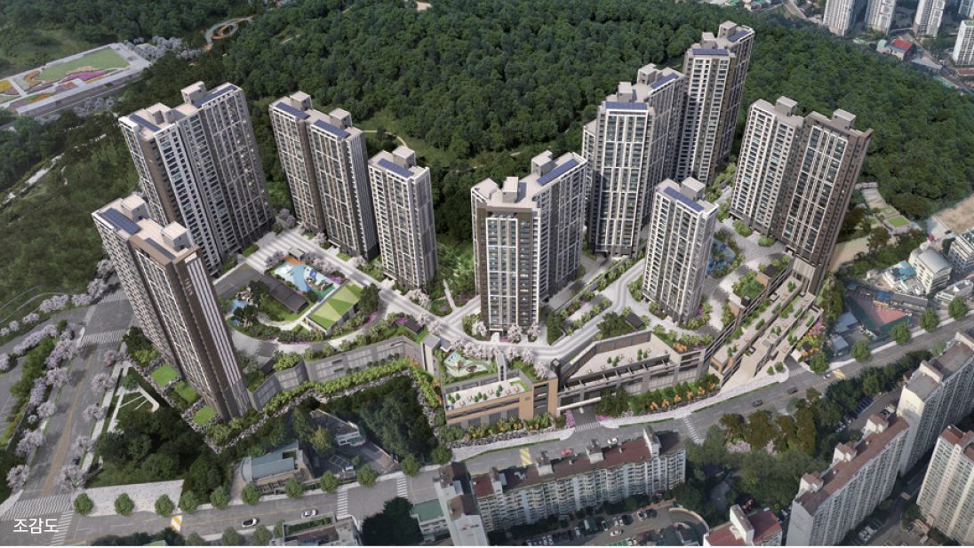 트리븐 센텀 단지 항공 조감도(CG)