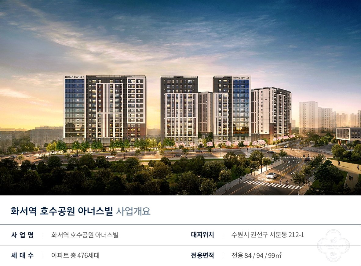 화서역 호수공원 아너스빌 사업개요 미리보기