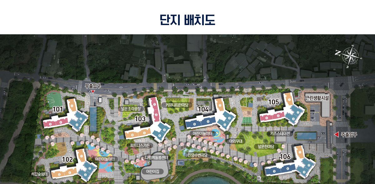 단지 배치도 · 주택형별 세대수