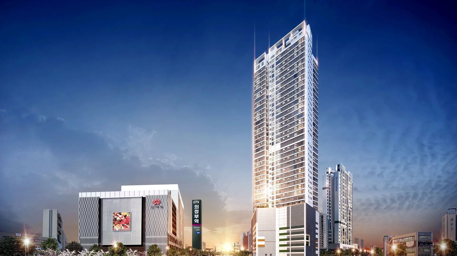 의정부역 해링턴 플레이스 투시도 — 신세계백화점 앞 (CG)